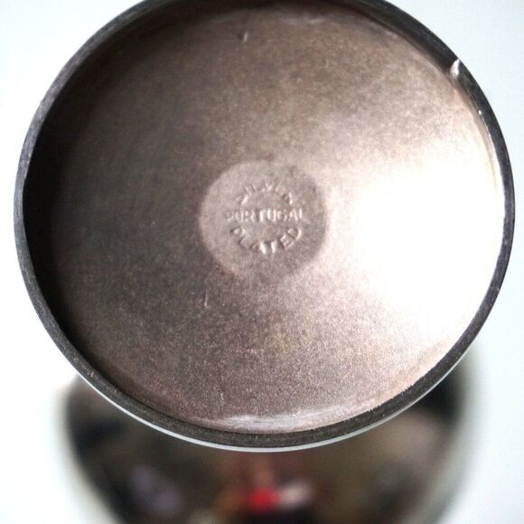 Set of 2 Silver Plate Wine Goblets 5 1/2" Tall Portugal Chalice Wine Cup - Picture 6 of 7